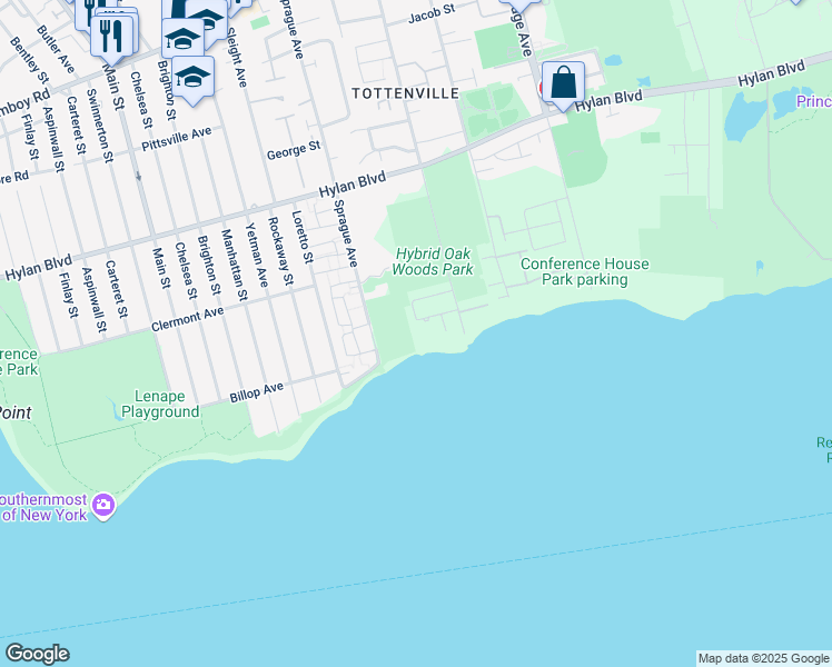 map of restaurants, bars, coffee shops, grocery stores, and more near 54 Joline Lane in Staten Island