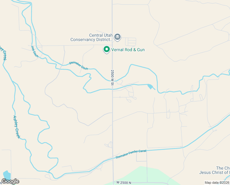 map of restaurants, bars, coffee shops, grocery stores, and more near 3160 North 2500 West in Vernal