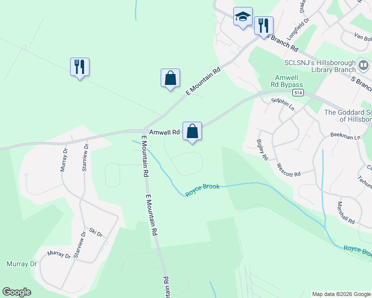 map of restaurants, bars, coffee shops, grocery stores, and more near 834 Atkinson Circle in Somerset County