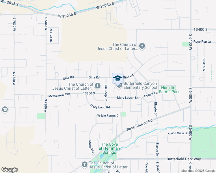 map of restaurants, bars, coffee shops, grocery stores, and more near 13753 Erin Loop Road in Herriman