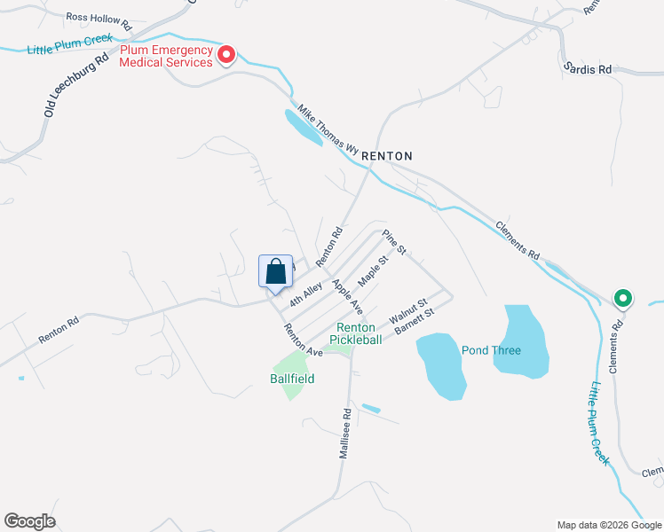 map of restaurants, bars, coffee shops, grocery stores, and more near 1542 Renton Road in Pittsburgh