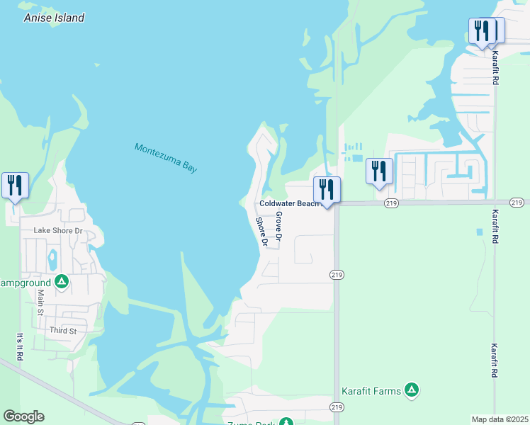 map of restaurants, bars, coffee shops, grocery stores, and more near 5237 Northshore Drive in Celina