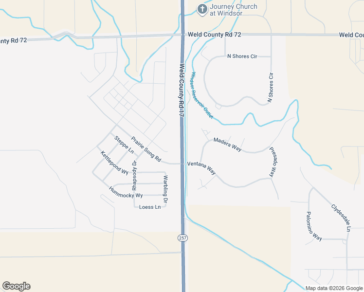 map of restaurants, bars, coffee shops, grocery stores, and more near 34429 Weld County Road 17 in Windsor