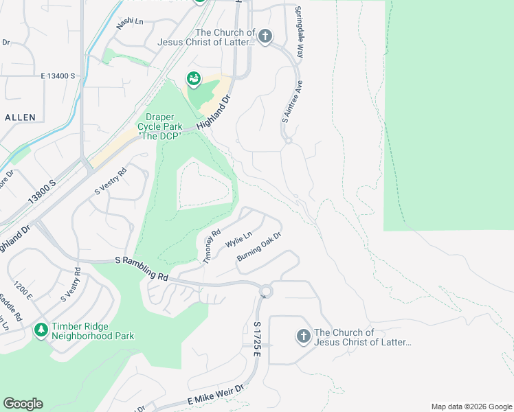 map of restaurants, bars, coffee shops, grocery stores, and more near 1709 East Richey Road in Draper