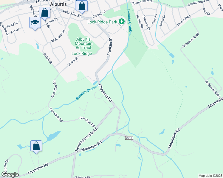 map of restaurants, bars, coffee shops, grocery stores, and more near 3797 Chestnut Road in Alburtis