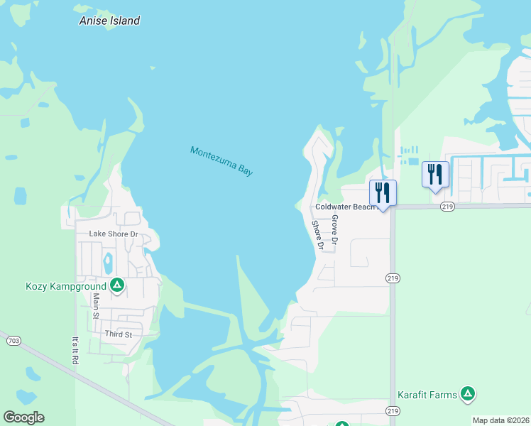 map of restaurants, bars, coffee shops, grocery stores, and more near in Montezuma