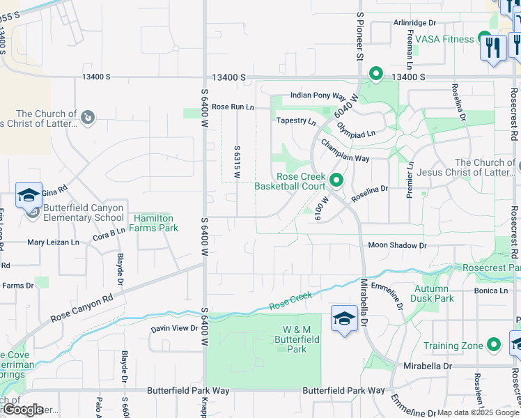 map of restaurants, bars, coffee shops, grocery stores, and more near 6228 Triple Crown Lane in Herriman