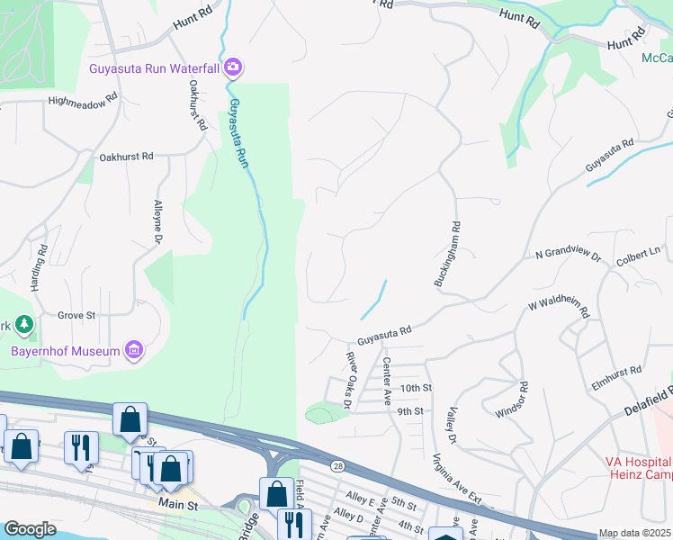map of restaurants, bars, coffee shops, grocery stores, and more near 136 Westchester Drive in Pittsburgh