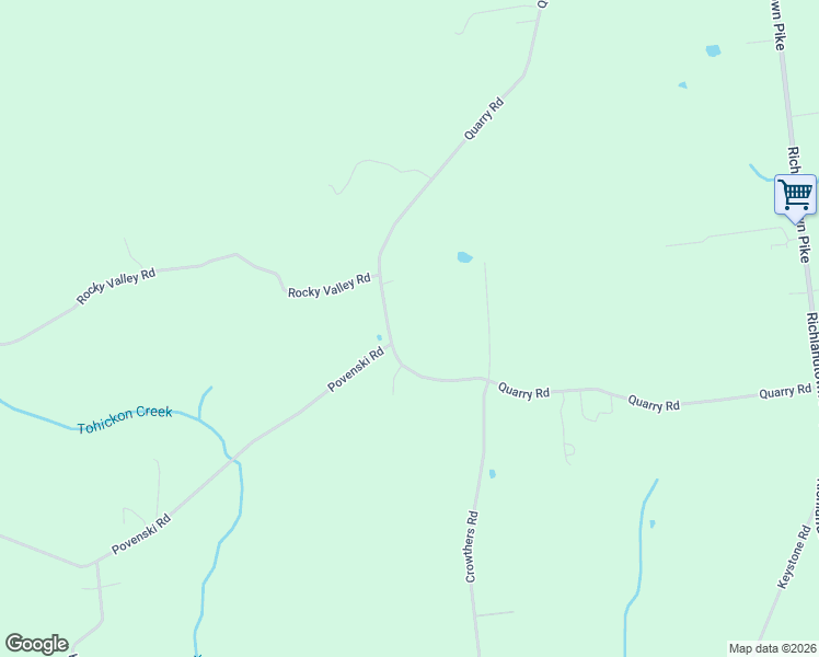 map of restaurants, bars, coffee shops, grocery stores, and more near 1895 Quarry Road in Quakertown