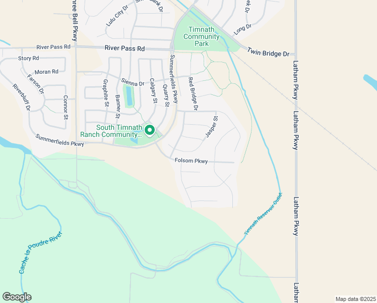 map of restaurants, bars, coffee shops, grocery stores, and more near Flintlock Road in Timnath