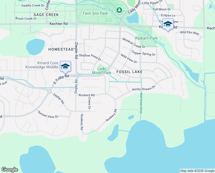 map of restaurants, bars, coffee shops, grocery stores, and more near 3338 Rookery Road in Fort Collins