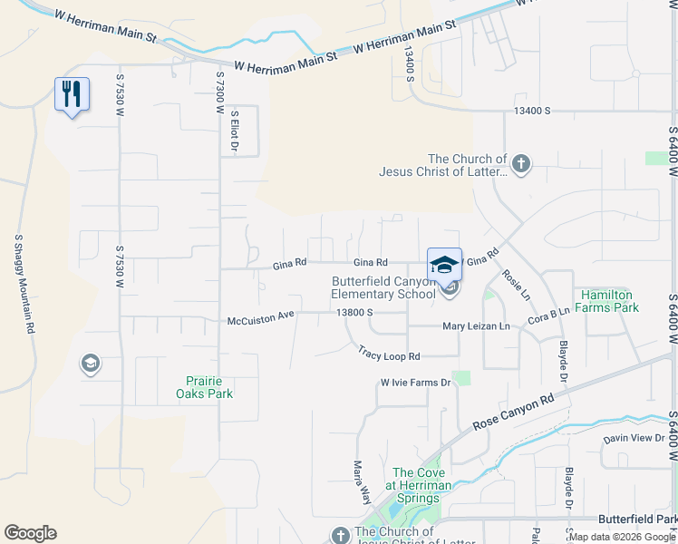 map of restaurants, bars, coffee shops, grocery stores, and more near 13763 Ari Circle in Herriman