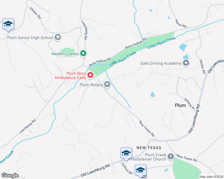 map of restaurants, bars, coffee shops, grocery stores, and more near 4490 New Texas Road in Pittsburgh