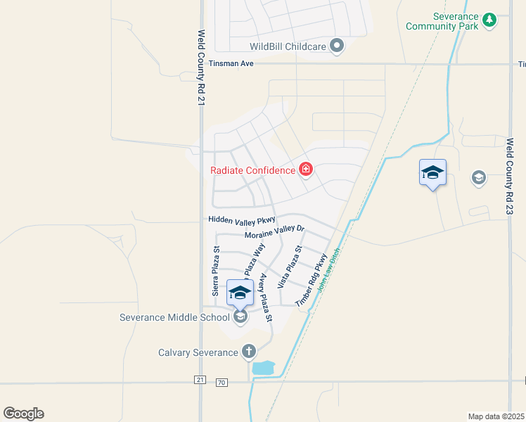 map of restaurants, bars, coffee shops, grocery stores, and more near 1476 Moraine Valley Drive in Severance