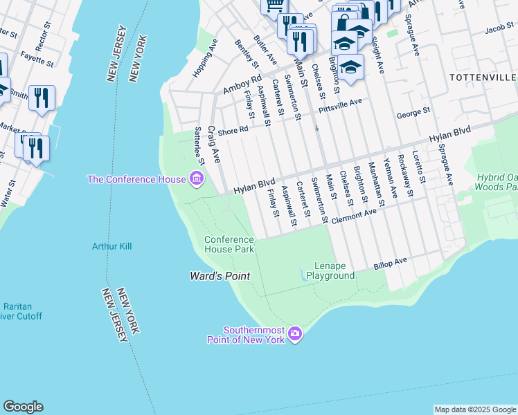 map of restaurants, bars, coffee shops, grocery stores, and more near 214 Connecticut Street in Staten Island