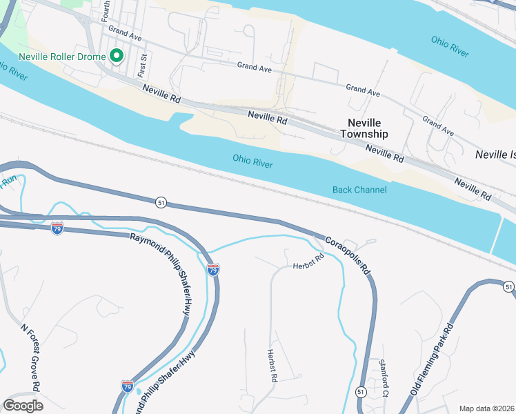 map of restaurants, bars, coffee shops, grocery stores, and more near 266 Coraopolis Road in Coraopolis