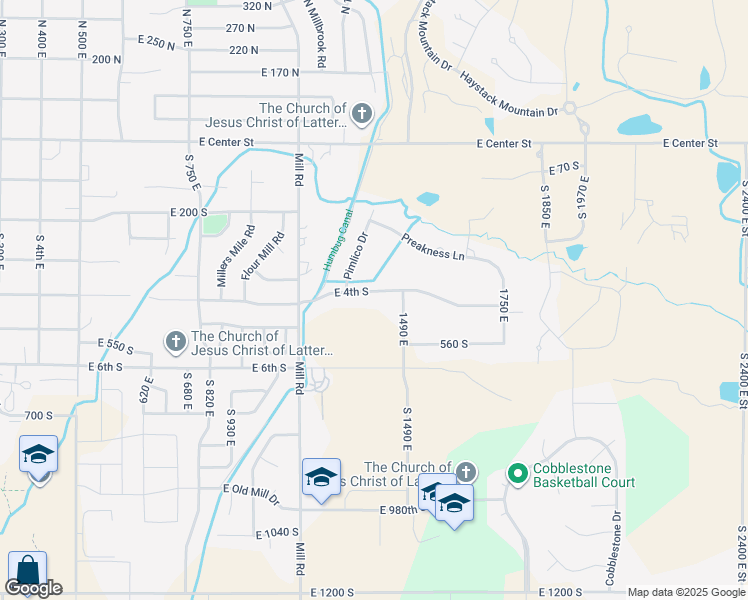 map of restaurants, bars, coffee shops, grocery stores, and more near 1414 East 4th South in Heber City