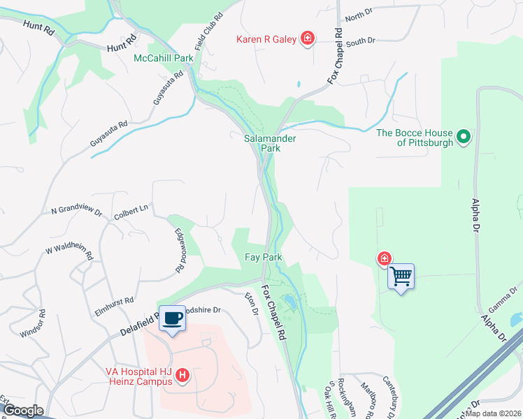 map of restaurants, bars, coffee shops, grocery stores, and more near 101 Hemlock Hollow Road in Pittsburgh