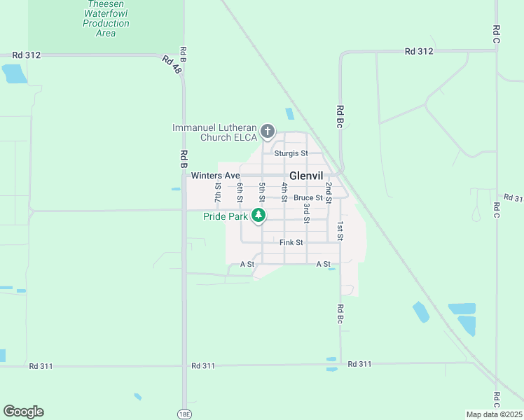 map of restaurants, bars, coffee shops, grocery stores, and more near 401 5th Street in Glenvil