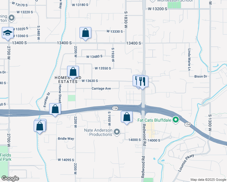 map of restaurants, bars, coffee shops, grocery stores, and more near 1964 Carriage Avenue in Riverton