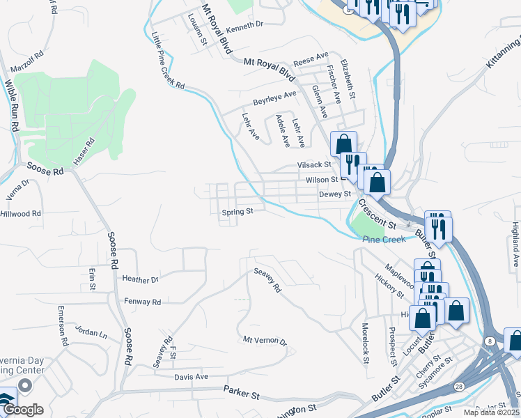 map of restaurants, bars, coffee shops, grocery stores, and more near 1 Jones Street in Pittsburgh