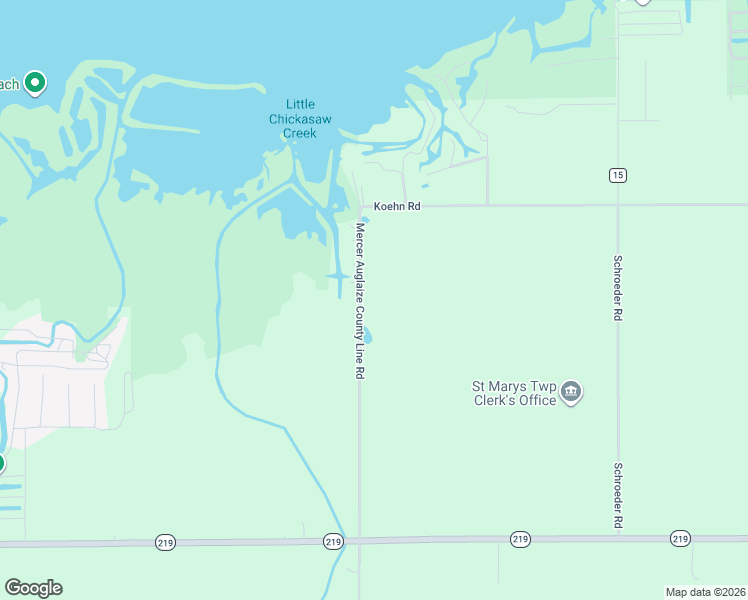 map of restaurants, bars, coffee shops, grocery stores, and more near 10526 Mercer Auglaize County Line Road in Saint Marys