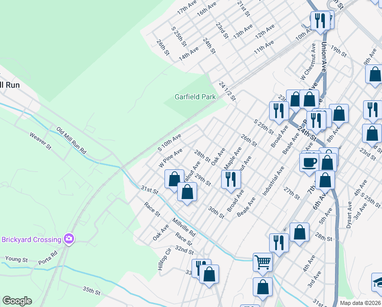 map of restaurants, bars, coffee shops, grocery stores, and more near 2808-10 Spruce Ave in Altoona