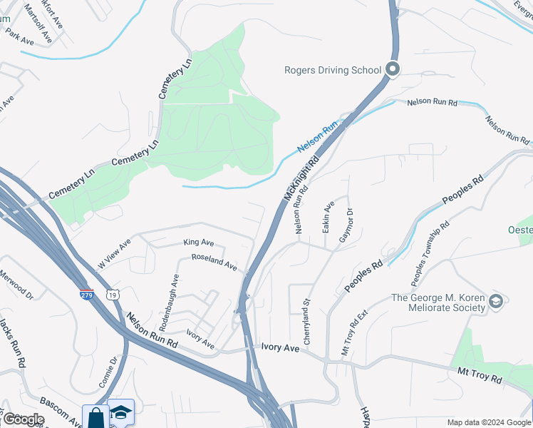 map of restaurants, bars, coffee shops, grocery stores, and more near 351 Bepler Avenue in Pittsburgh