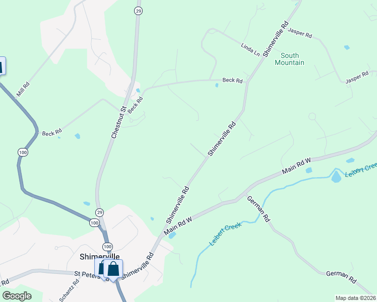 map of restaurants, bars, coffee shops, grocery stores, and more near 4835 Shimerville Road in Emmaus