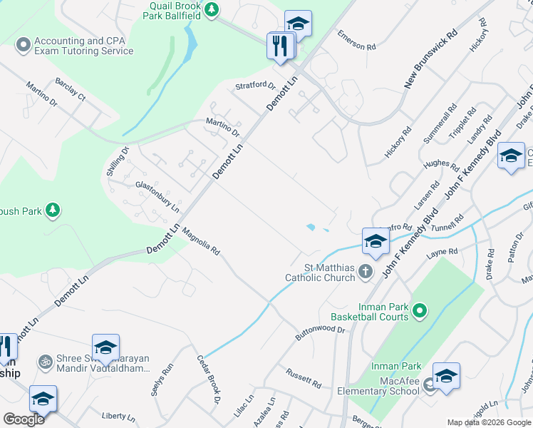 map of restaurants, bars, coffee shops, grocery stores, and more near 39 Gates Road in Franklin Township