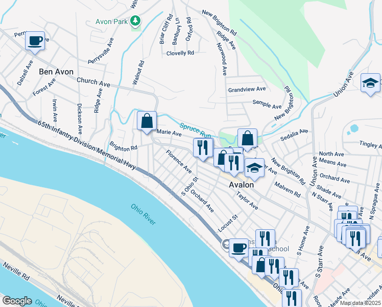 map of restaurants, bars, coffee shops, grocery stores, and more near 413 California Avenue in Avalon