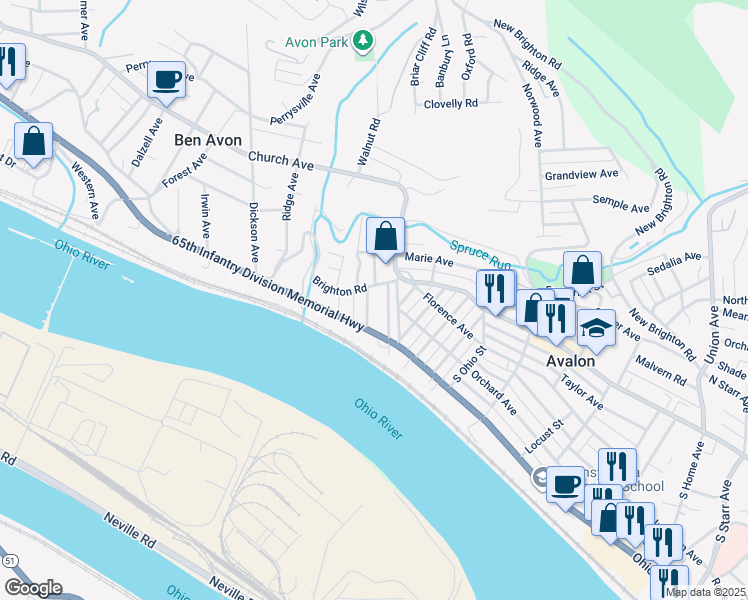 map of restaurants, bars, coffee shops, grocery stores, and more near 140 Laurel Avenue in Pittsburgh