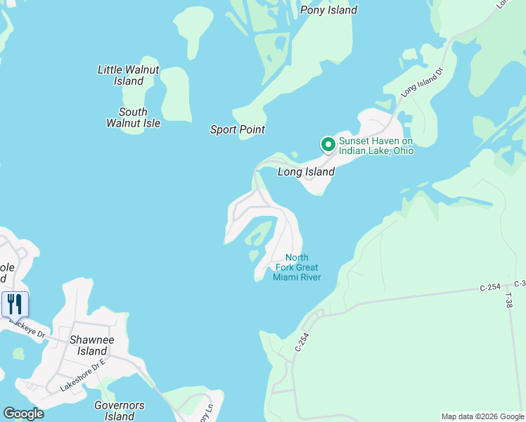 map of restaurants, bars, coffee shops, grocery stores, and more near 9291 Willowview Road in Belle Center