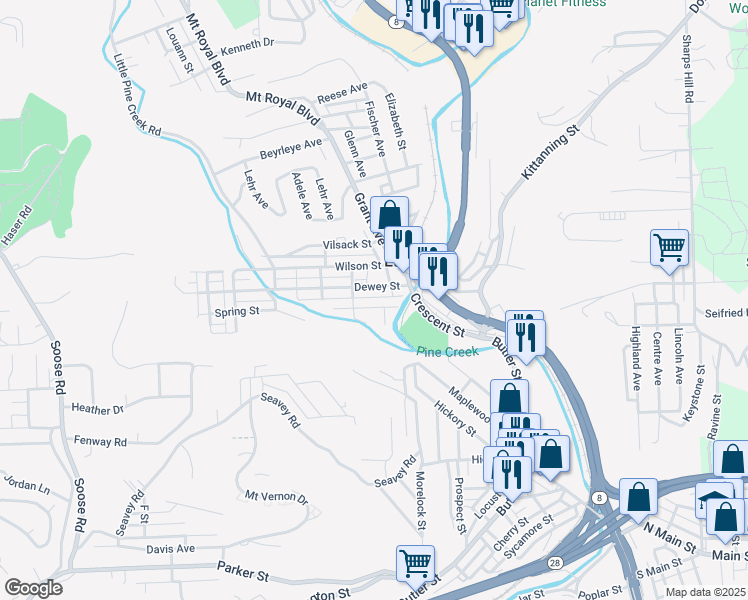 map of restaurants, bars, coffee shops, grocery stores, and more near in Etna
