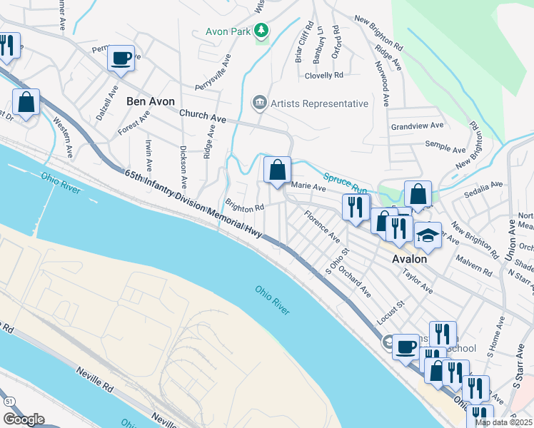 map of restaurants, bars, coffee shops, grocery stores, and more near 140 Laurel Avenue in Pittsburgh