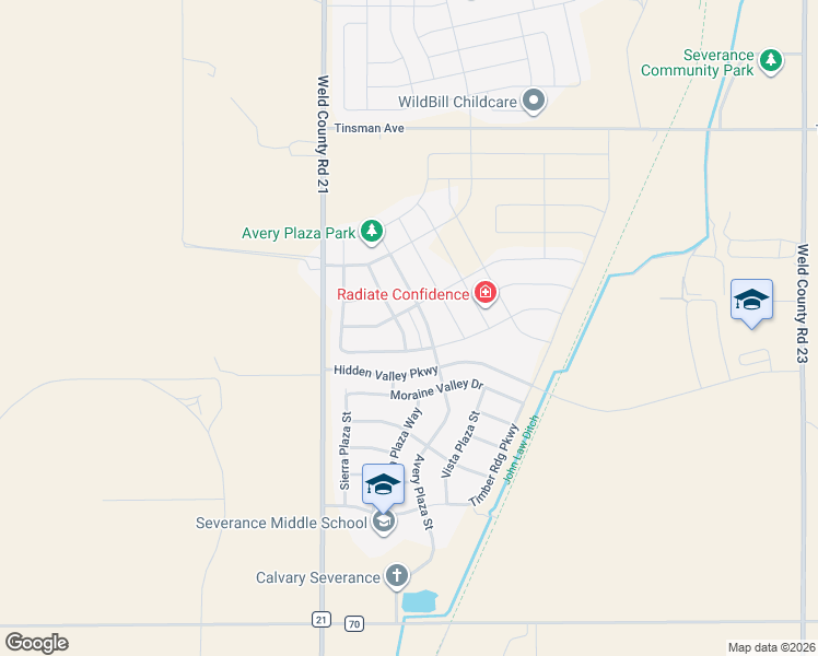 map of restaurants, bars, coffee shops, grocery stores, and more near 1192 Bowen Pass Street in Severance