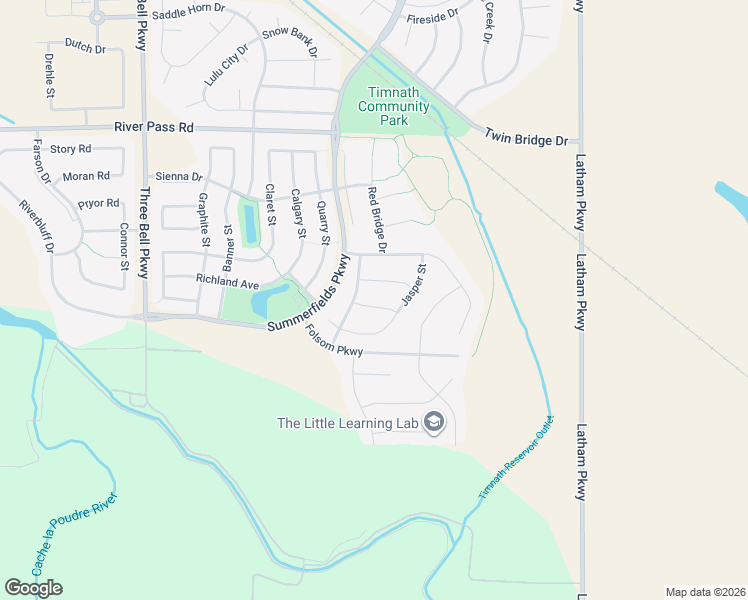 map of restaurants, bars, coffee shops, grocery stores, and more near 6746 Spring Rain Road in Timnath