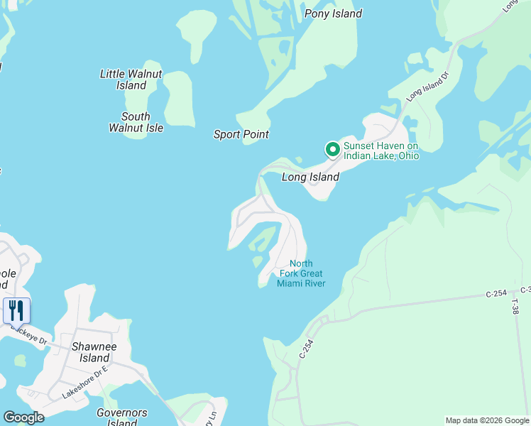 map of restaurants, bars, coffee shops, grocery stores, and more near 9291 Willowview Road in Belle Center