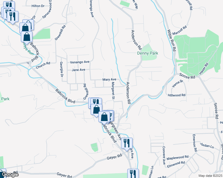map of restaurants, bars, coffee shops, grocery stores, and more near 199 Martha Avenue in Pittsburgh