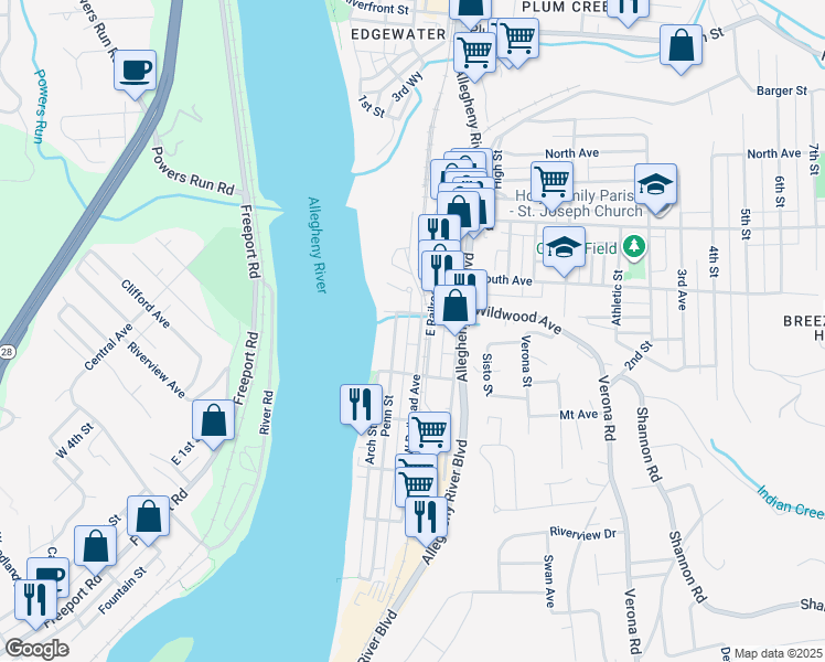 map of restaurants, bars, coffee shops, grocery stores, and more near 532 West Railroad Avenue in Verona