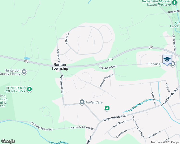 map of restaurants, bars, coffee shops, grocery stores, and more near 10 Manchur Court in Flemington