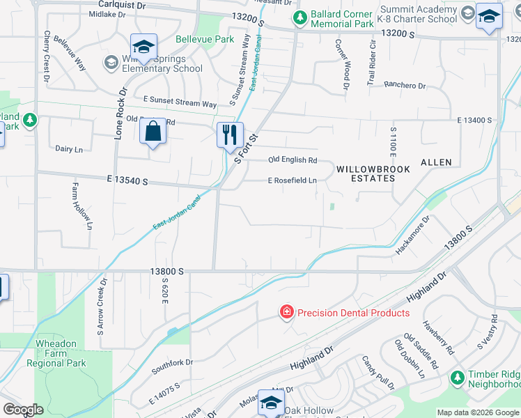 map of restaurants, bars, coffee shops, grocery stores, and more near 825 Canyon Breeze Lane in Draper