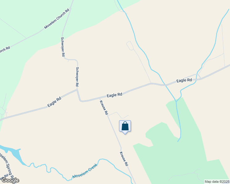 map of restaurants, bars, coffee shops, grocery stores, and more near 485 Eagle Road in Kutztown