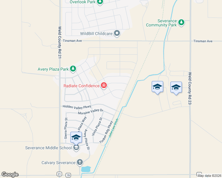 map of restaurants, bars, coffee shops, grocery stores, and more near 1333 Copeland Falls Road in Severance