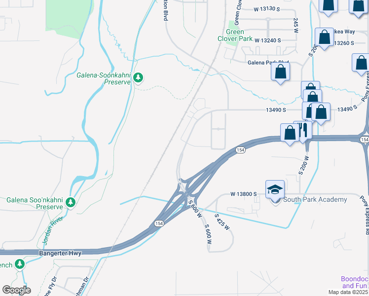 map of restaurants, bars, coffee shops, grocery stores, and more near 13639 South 600 West in Draper