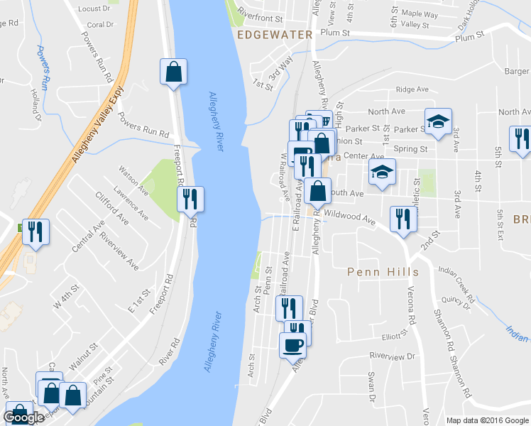 map of restaurants, bars, coffee shops, grocery stores, and more near 1 James Street in Verona