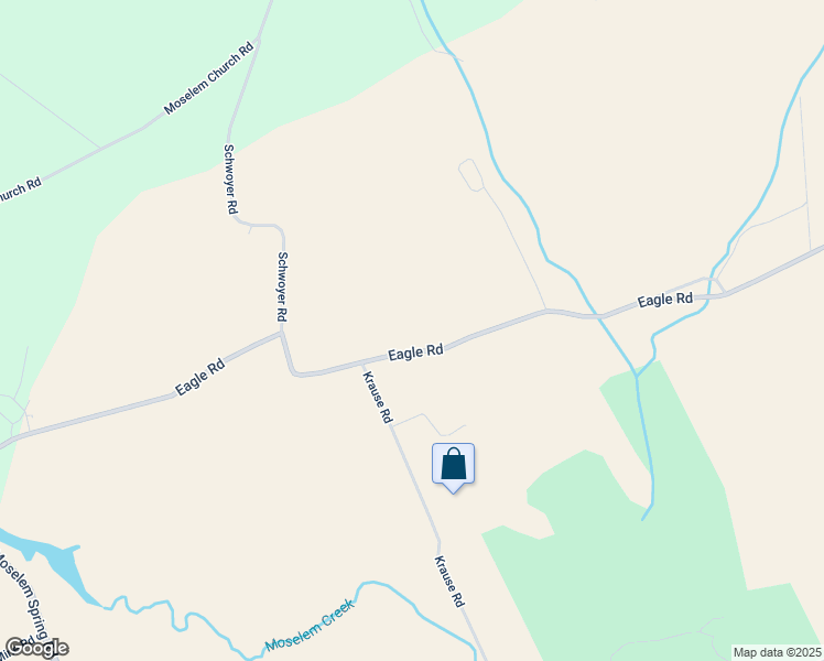 map of restaurants, bars, coffee shops, grocery stores, and more near 485 Eagle Road in Kutztown