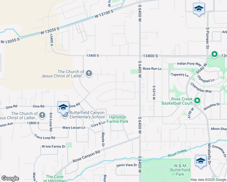 map of restaurants, bars, coffee shops, grocery stores, and more near 6541 Shawnee Marie Way in Herriman