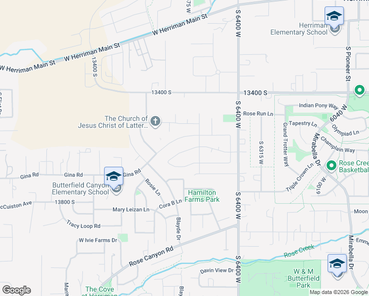 map of restaurants, bars, coffee shops, grocery stores, and more near Shawnee Marie Way in Herriman
