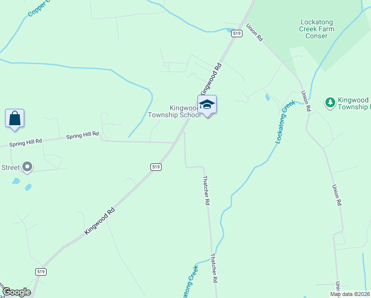 map of restaurants, bars, coffee shops, grocery stores, and more near 14 Thatcher Road in Frenchtown